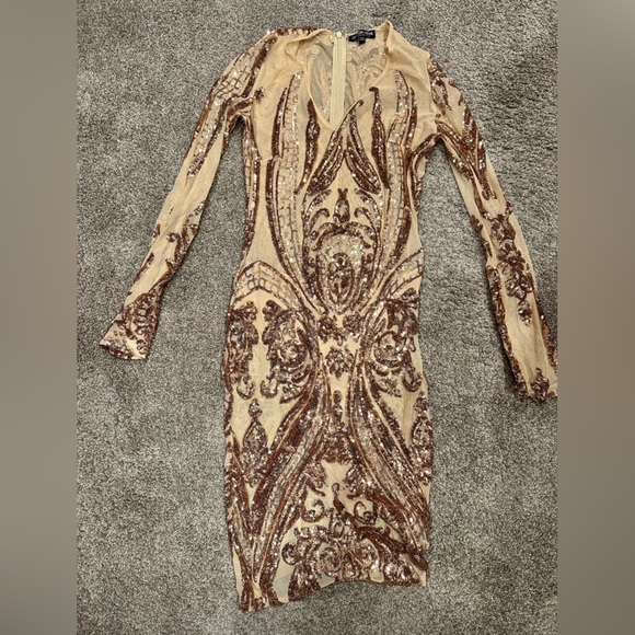 Sheer Rose Gold - Sequinned Dress - Picture 3 of 4